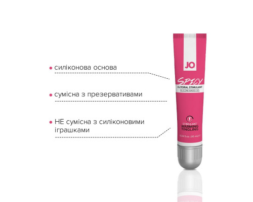 Возбуждающий гель для клитора System JO SPICY WARMING (10 мл) разогревающий