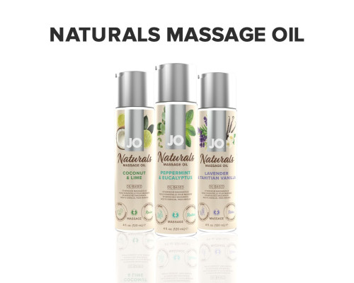 Масажна олія System JO - Naturals Massage Oil - Peppermint & Eucalyptus з натуральними ефірними олія