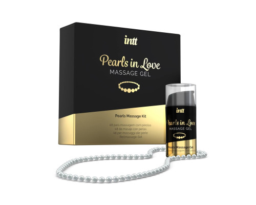Набір для перлинного масажу Intt Pearls in Love: намисто та силіконовий масажний гель