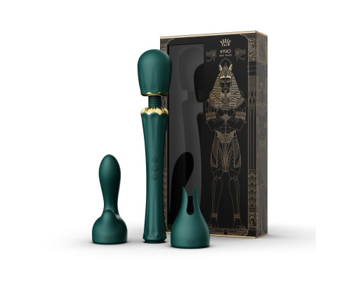 Вібромасажер з насадками Zalo — Kyro Wand Turquoise Green