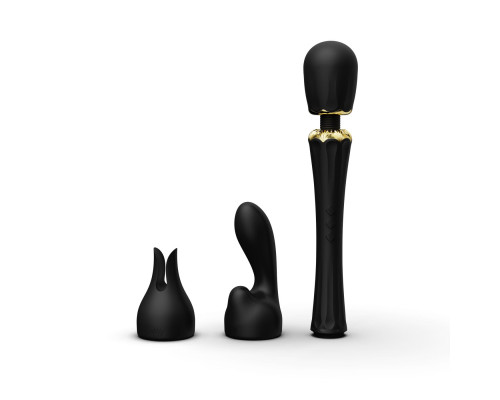 Вібромасажер з насадками Zalo — Kyro Wand Obsidian Black