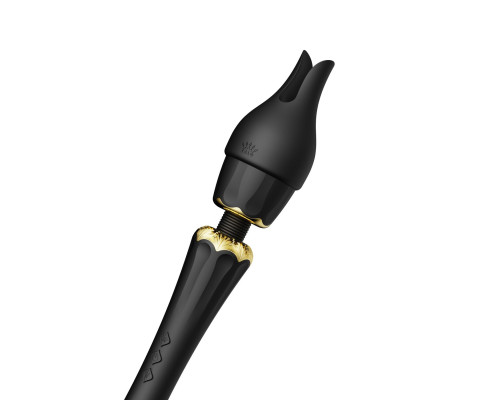 Вібромасажер з насадками Zalo — Kyro Wand Obsidian Black