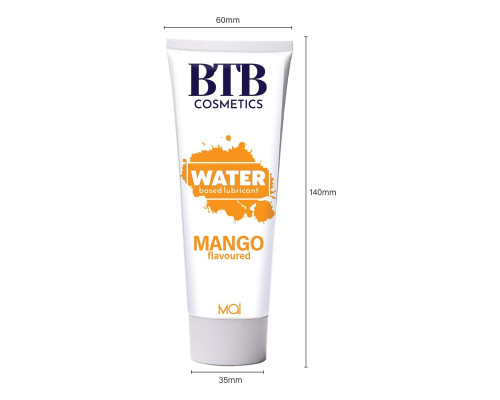 Змазка на водній основі BTB FLAVORED MANGO з ароматом манго (100 мл)