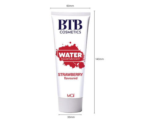 Змазка на водній основі BTB FLAVORED STRAWBERRY з ароматом полуниці (100 мл)