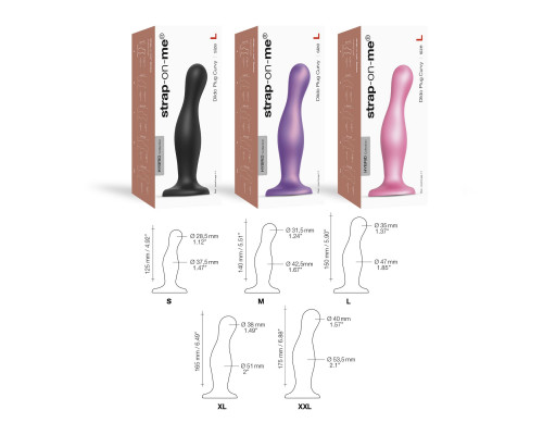 Насадка для страпона Strap-On-Me DILDO PLUG CURVY ROSE DRAGEE METALLIC - M