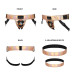 Трусики для страпона Strap-On-Me Leatherette Harness CURIOUS - HOLOGRAPHIC ROSE GOLD