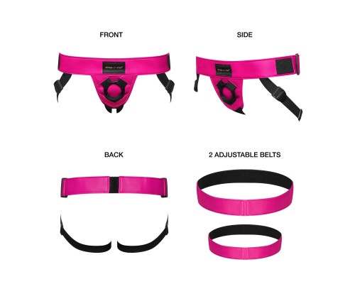 Трусики для страпона Strap-On-Me Leatherette HARNESS CURIOUS - FUCHSIA