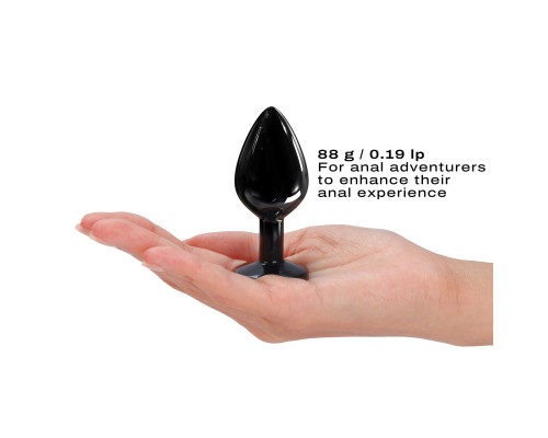 Металлическая анальная пробка с украшением в виде кристалла Dorcel - Diamond Plug BLACK M