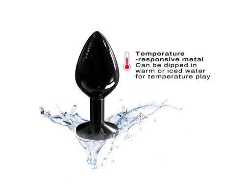 Металлическая анальная пробка с украшением в виде кристалла Dorcel - Diamond Plug BLACK M