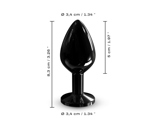 Металлическая анальная пробка с украшением в виде кристалла Dorcel - Diamond Plug BLACK M