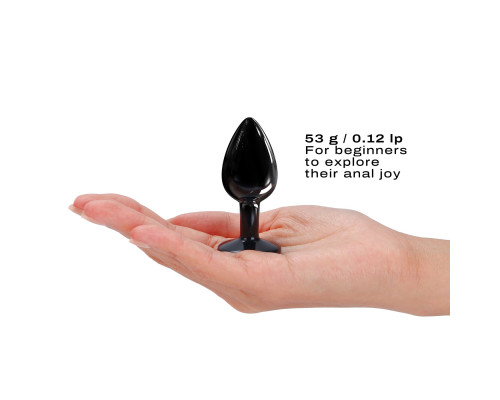 Металлическая анальная пробка с украшением в виде кристалла Dorcel - Diamond Plug BLACK S