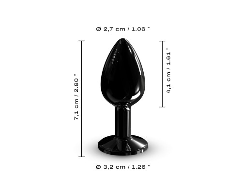 Металлическая анальная пробка с украшением в виде кристалла Dorcel - Diamond Plug BLACK S