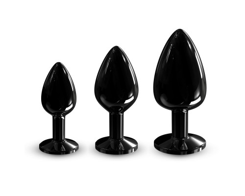 Металлическая анальная пробка с украшением в виде кристалла Dorcel - Diamond Plug BLACK S