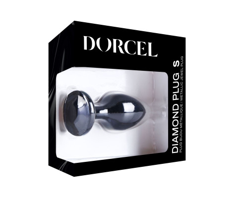 Металлическая анальная пробка с украшением в виде кристалла Dorcel - Diamond Plug BLACK S