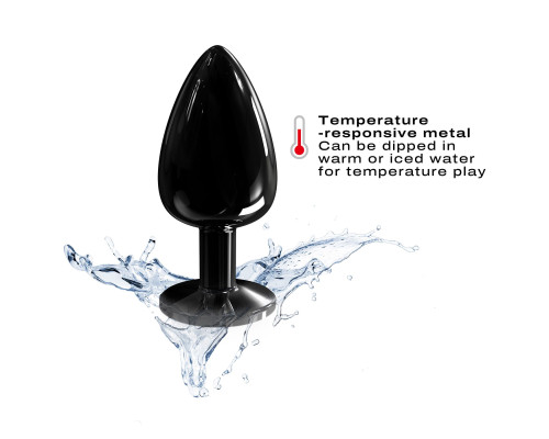Металева анальна пробка із прикрасою у вигляді кристалу Dorcel - Diamond Plug BLACK L