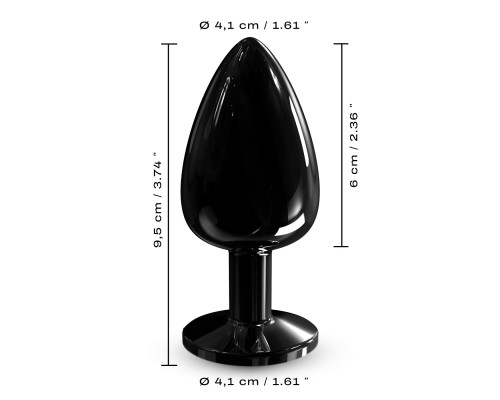 Металева анальна пробка із прикрасою у вигляді кристалу Dorcel - Diamond Plug BLACK L