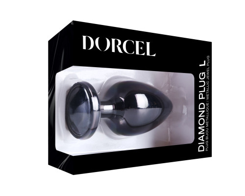 Металева анальна пробка із прикрасою у вигляді кристалу Dorcel - Diamond Plug BLACK L