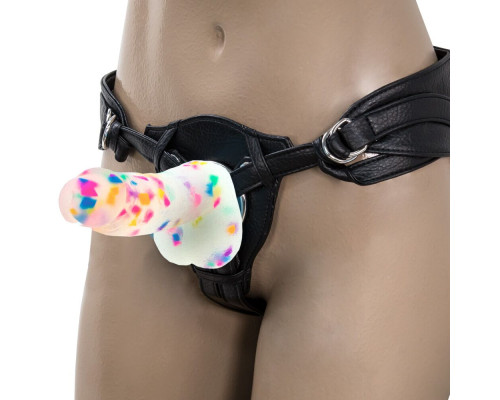Фалоімітатор з конфетті ADDICTION - PARTY MARTY - 7.5 "- FROST &CONFETTI, 19 см, силікон, вібропуля