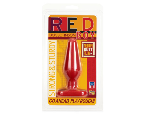 Анальна пробка Doc Johnson Red Boy - Medium 5.5 Inch, макс. діаметр 4 см