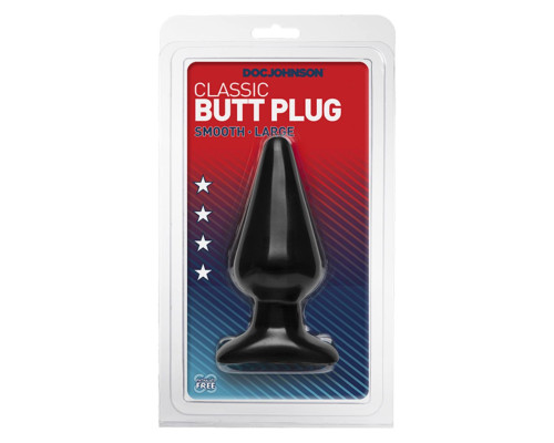 Анальна пробка Doc Johnson Smooth Classic Large - Black, макс. діаметр 5,7 см