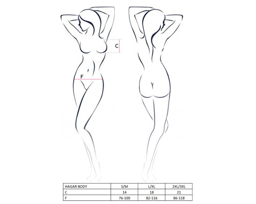 Боді монокіні HAGAR BODY black S/M - Passion Exclusive