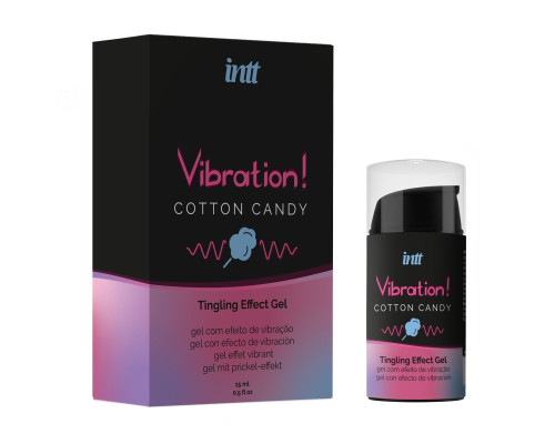 Рідкий вібратор Intt Vibration Cotton Candy (15 мл), густий гель, дуже смачний, діє до 30 хвилин